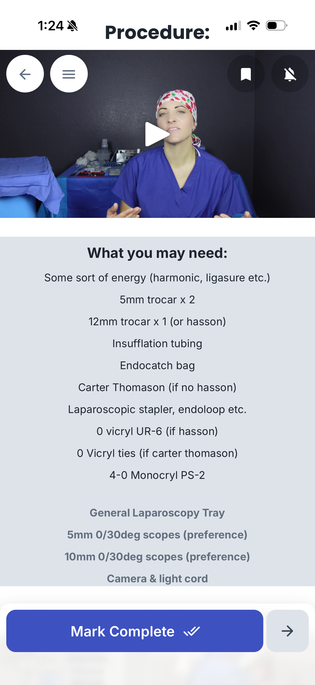 Beyond Assisting procedure guide inside the app
